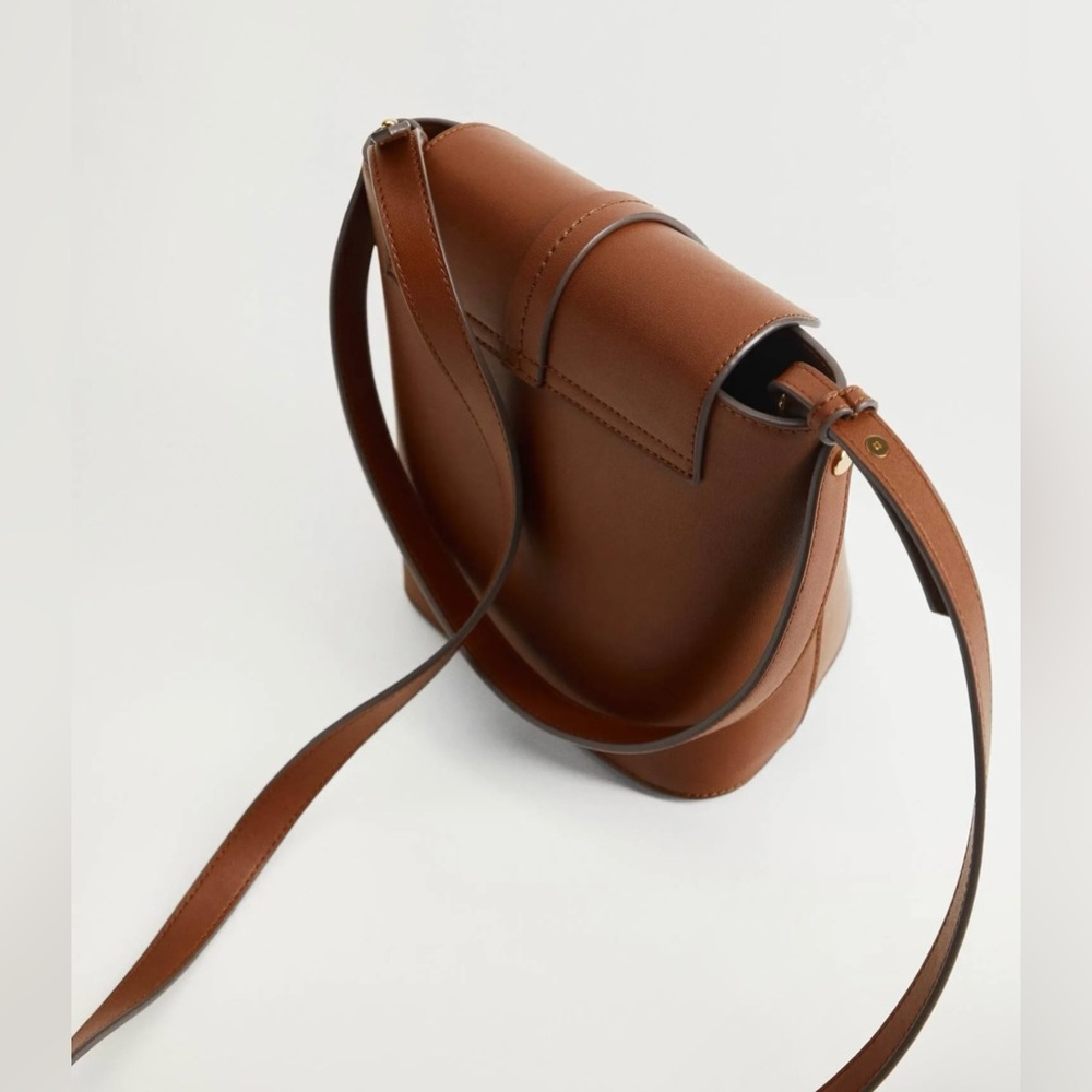 Mango Structured Bucket Bag | Cognac - Picture 2 of 12